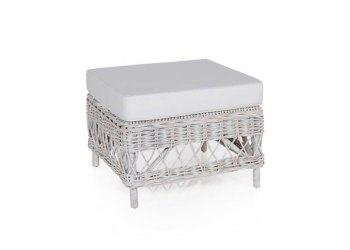 Isabel Rectangular Ottoman on White Wash